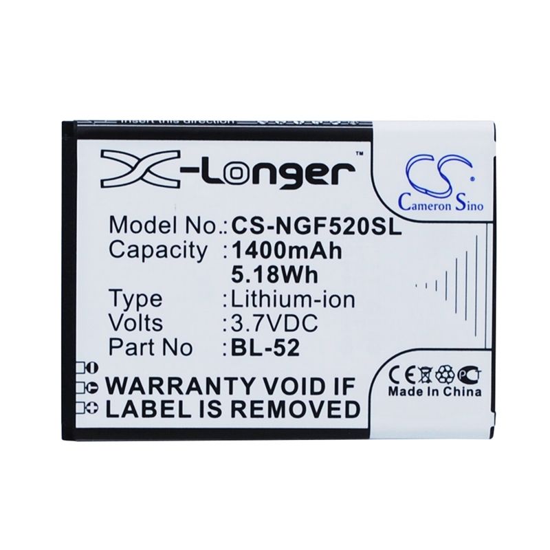 Li-ion Battery fits Ngm, forward young 3.7V, 1400mAh Mobile & SmartPhone Cameron Sino Technology Limited