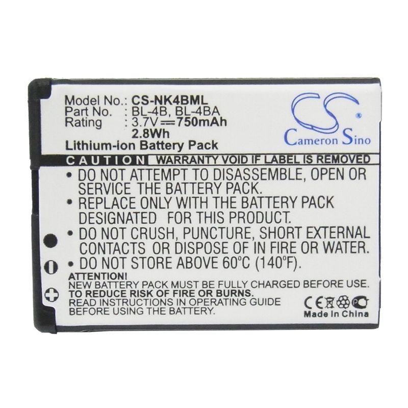 Li-ion Battery Fits Nokia,1606,2505,2630 3.7v, 750mah Mobile & SmartPhone Cameron Sino Technology Limited