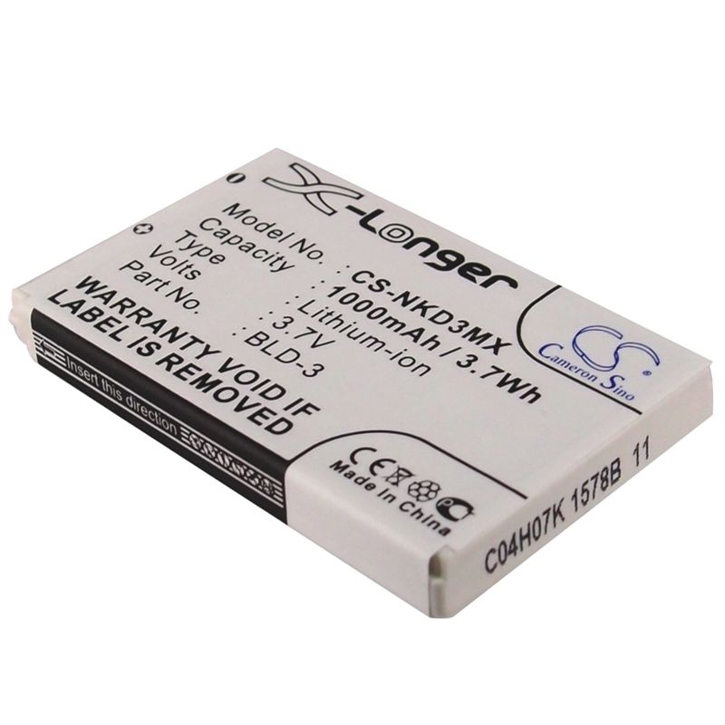Li-ion Battery Fits Nokia,2100,3200,3205 3.7v, 1000mah Mobile & SmartPhone Cameron Sino Technology Limited