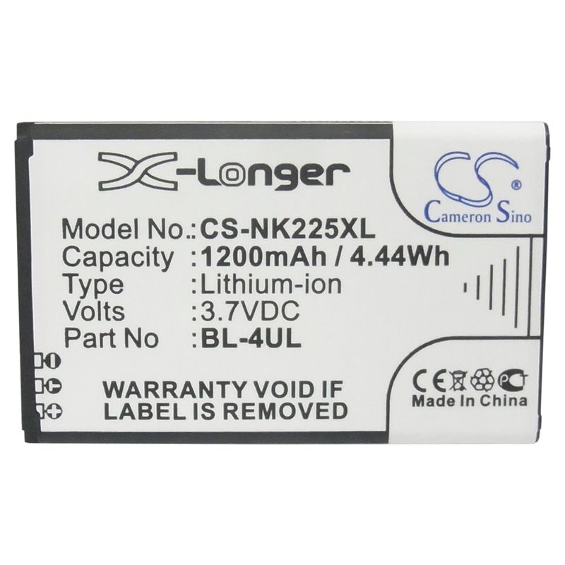 Li-ion Battery fits Nokia, 3310 2017, asha 225, new 3310 3.7V, 1200mAh Mobile & SmartPhone Cameron Sino Technology Limited