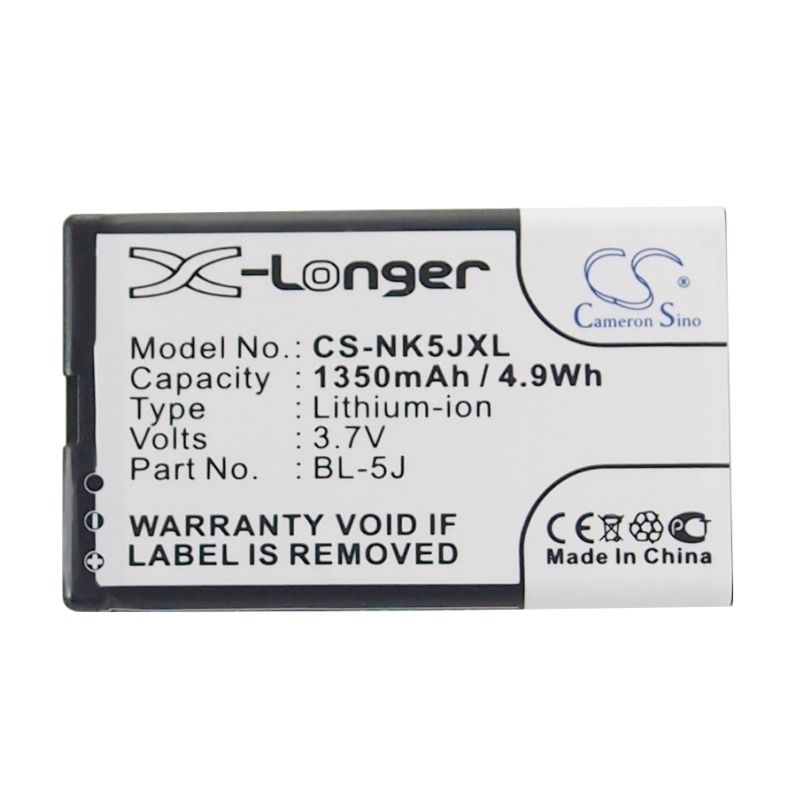Li-ion Battery Fits Nokia,5230,5800, 5800 Navigation Edition 3.7v, 1350mah Mobile & SmartPhone Cameron Sino Technology Limited