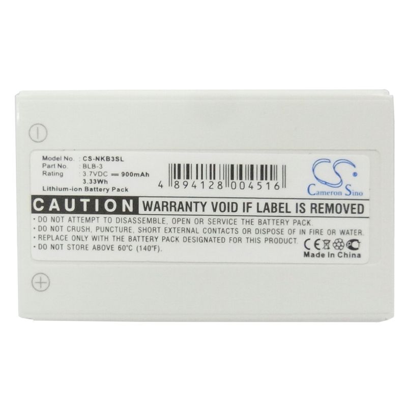 Li-ion Battery fits Nokia,6340, 6340i,6360 3.7V, 900mAh Mobile & SmartPhone Cameron Sino Technology Limited