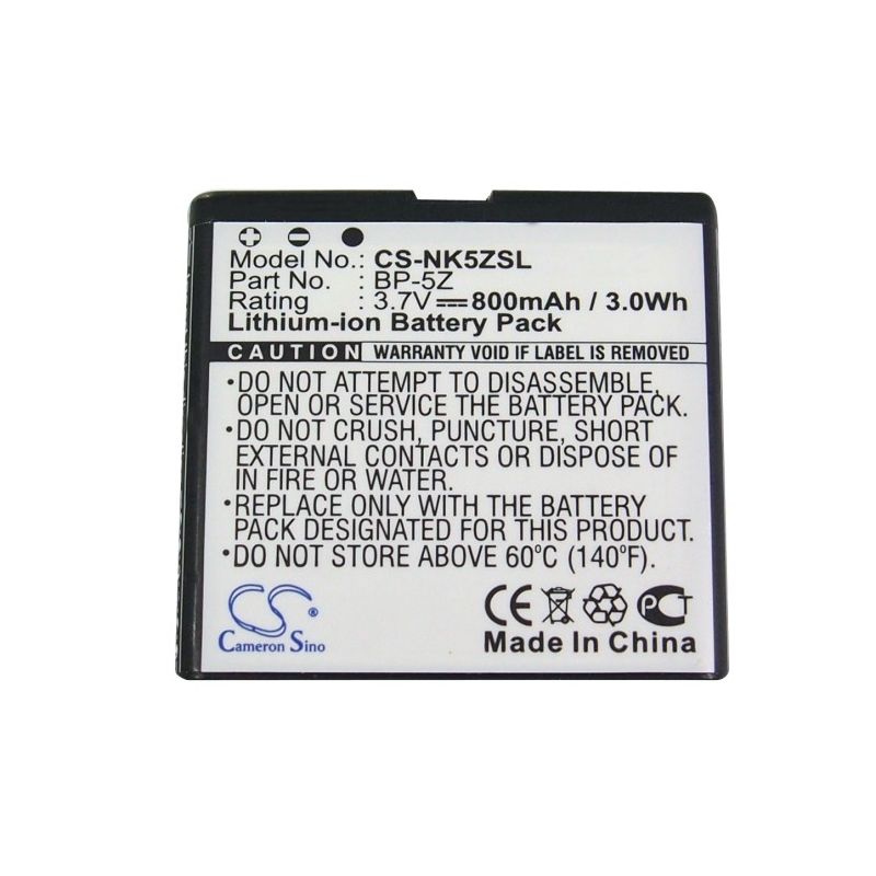 Li-ion Battery fits Nokia,700, zeta n700 3.7V, 800mAh Communications Cameron Sino Technology Limited (Suspended)