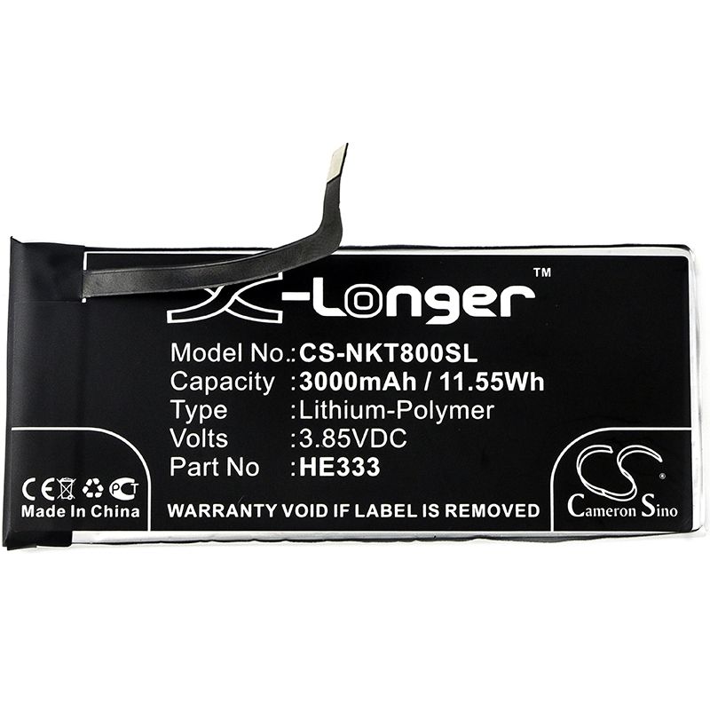 Li-Polymer Battery fits Nokia, 8 sirocco, 8 sirocco global dual sim, 8 sirocco global td-lte 3.85V, 3000mAh Mobile & SmartPhone Cameron Sino Technology Limited