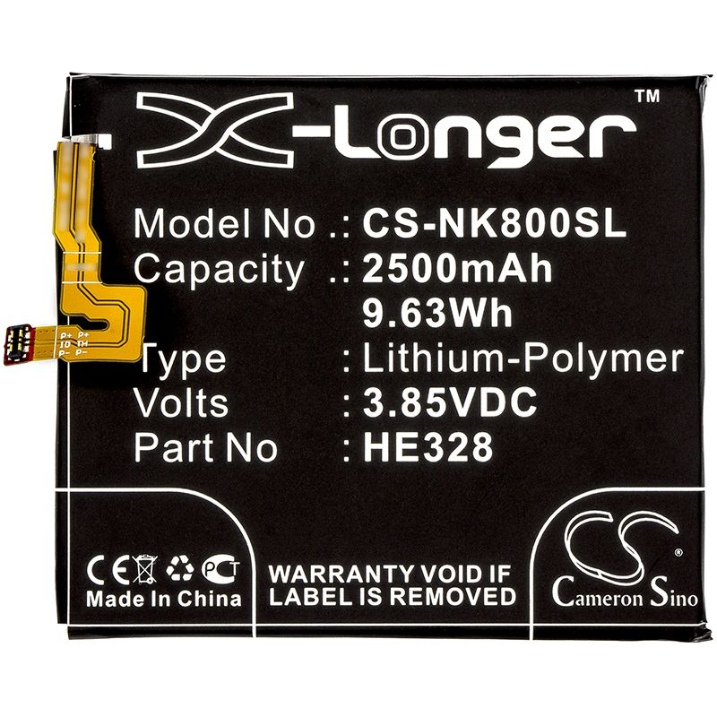Li-Polymer Battery fits Nokia,8, 8 global dual sim, 8 global dual sim td-lte 3.85V, 2500mAh Mobile & SmartPhone Cameron Sino Technology Limited