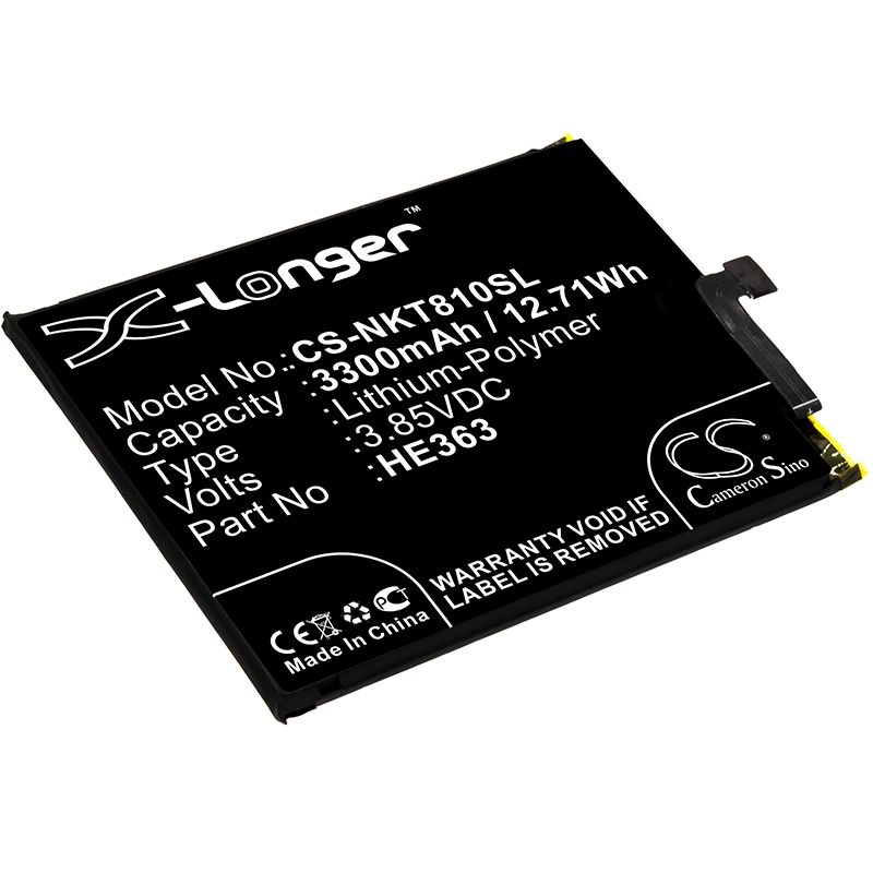 Li-Polymer Battery fits Nokia,8.1, ta-1119, ta-1128 3.85V, 3300mAh Mobile & SmartPhone Cameron Sino Technology Limited