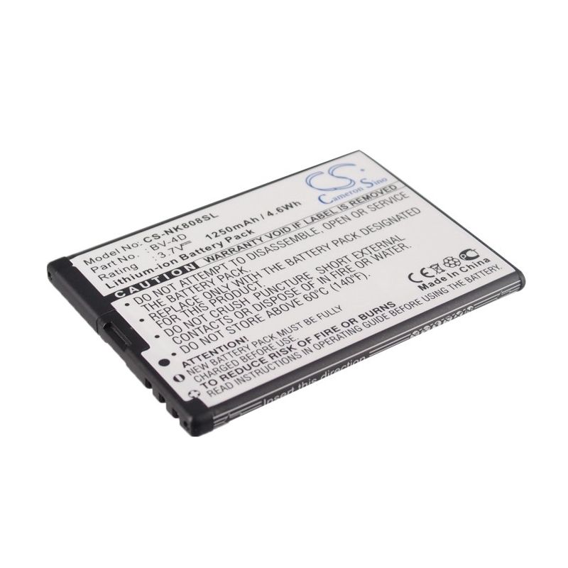 Li-ion Battery fits Nokia,808, 808 pureview, lankku 3.7V, 1250mAh Mobile & SmartPhone Cameron Sino Technology Limited