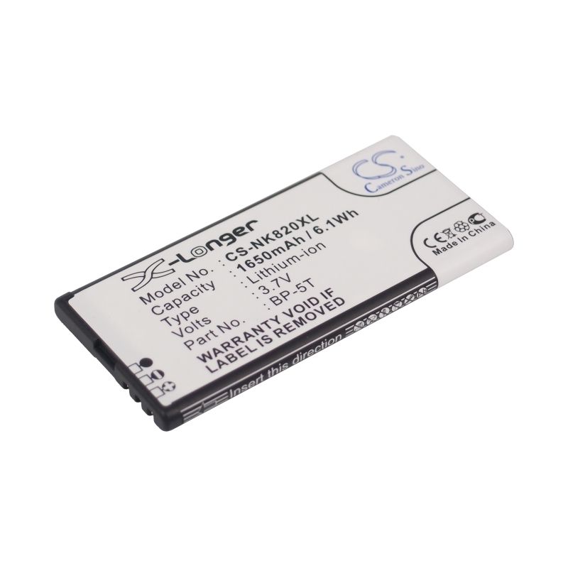 Li-ion Battery fits Nokia, arrow, lumia 820, lumia 820.2 3.7V, 1650mAh Mobile & SmartPhone Cameron Sino Technology Limited