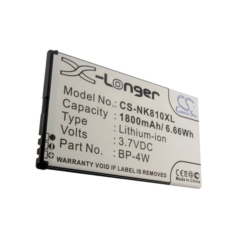 Li-ion Battery fits Nokia, lumia 810, lumia 822 3.7V, 1800mAh Mobile & SmartPhone Cameron Sino Technology Limited