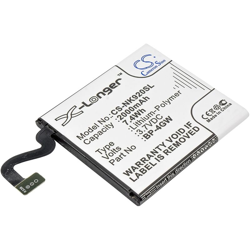 Li-polymer Battery Fits Nokia, Lumia 920, Lumia 920 4g, Lumia 920.2 3.7v, 2000mah Mobile & SmartPhone Cameron Sino Technology Limited