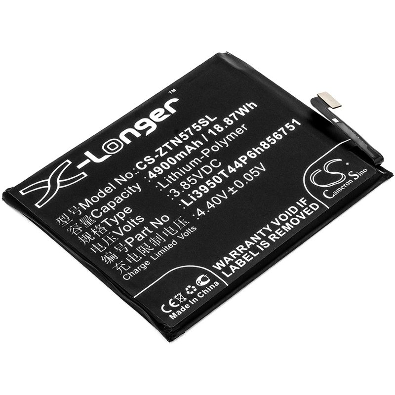 Li-Polymer Battery fits Nubia, n2, n2 dual sim, n2 dual sim td-lte 3.85V, 4900mAh Mobile & SmartPhone Cameron Sino Technology Limited