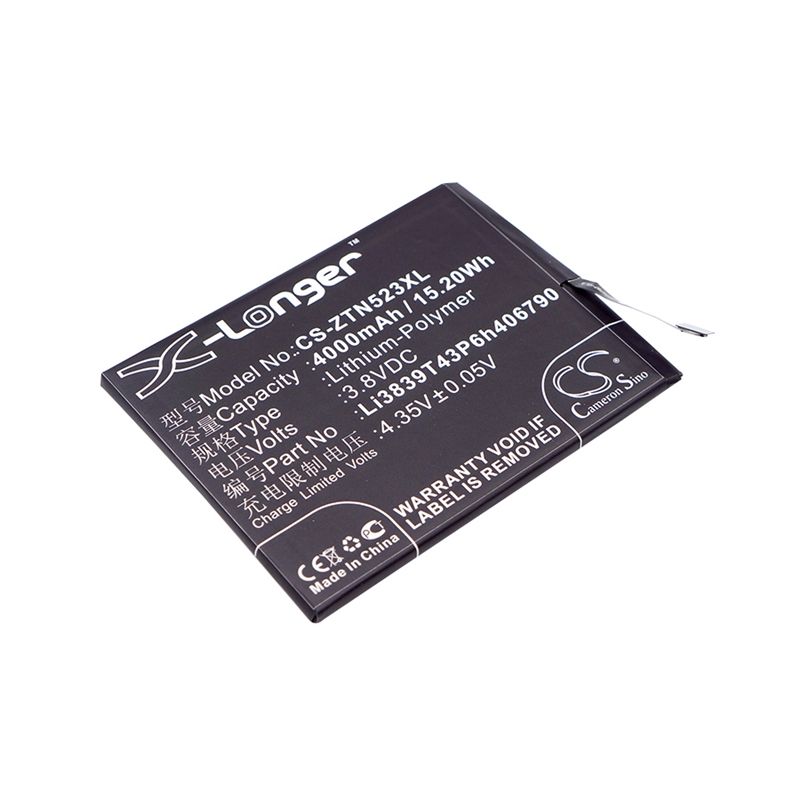 Li-Polymer Battery fits Nubia, nx523, nx523j, z11 max 3.8V, 4000mAh Mobile & SmartPhone Cameron Sino Technology Limited