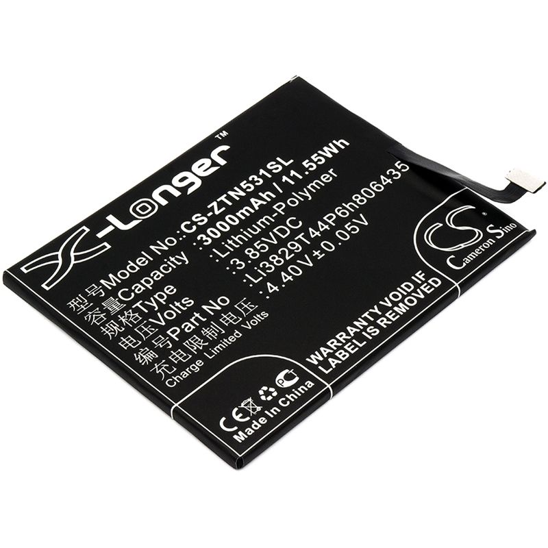 Li-polymer Battery Fits Nubia, Nx531, Nx531j, Z11 3.85v, 3000mah Mobile & SmartPhone Cameron Sino Technology Limited