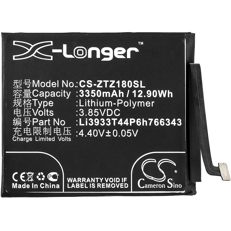 Li-Polymer Battery fits Nubia, nx611j, z18 mini dual sim, z18 mini dual sim td-lte 3.85V, 3350mAh Mobile & SmartPhone Cameron Sino Technology Limited