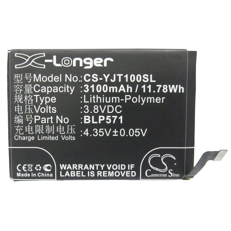 Li-polymer Battery Fits Oneplus, A0001, One 3.8v, 3100mah Mobile & SmartPhone Cameron Sino Technology Limited