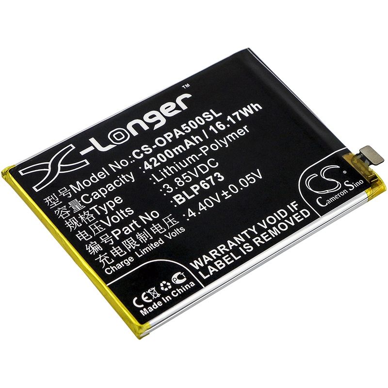 Li-Polymer Battery fits Oppo, a2 pro, a3s, a3s dual sim 3.85V, 4200mAh Mobile & SmartPhone Cameron Sino Technology Limited