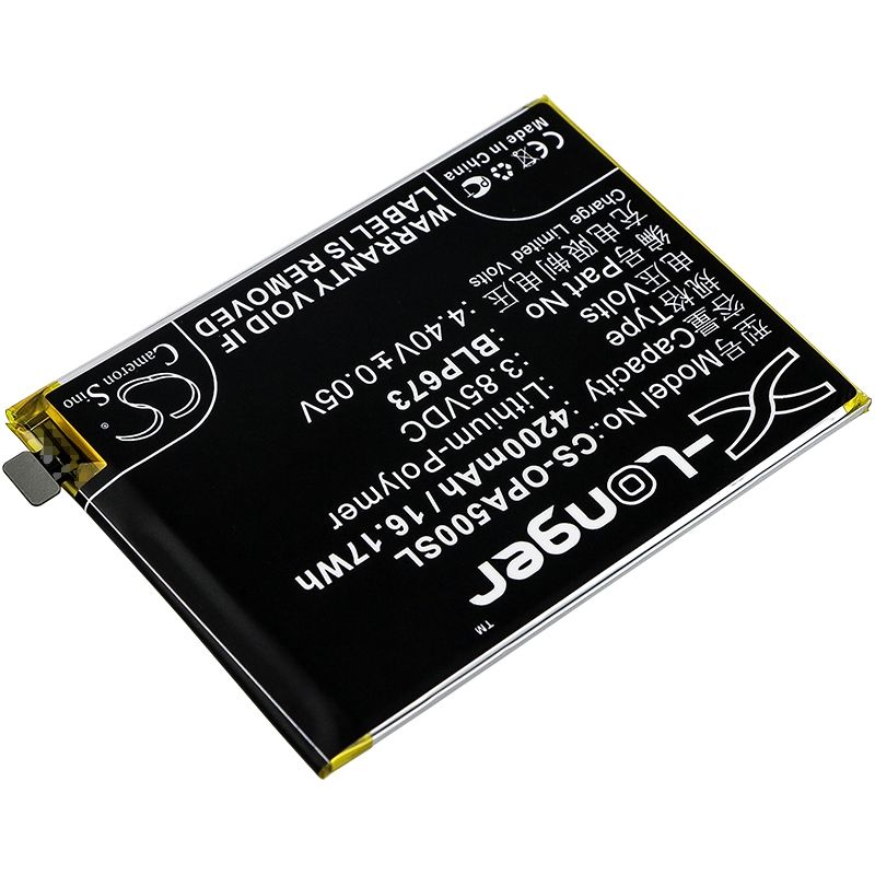 Li-Polymer Battery fits Oppo, a2 pro, a3s, a3s dual sim 3.85V, 4200mAh Mobile & SmartPhone Cameron Sino Technology Limited
