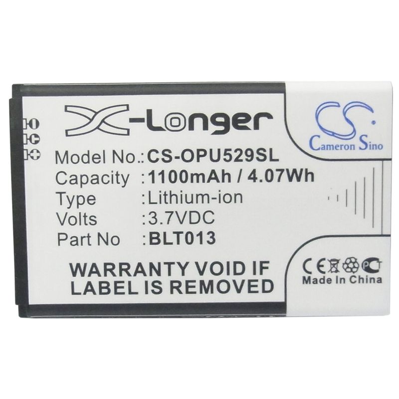 Li-ion Battery fits Oppo, a209, e21w, u525 3.7V, 1100mAh Mobile & SmartPhone Cameron Sino Technology Limited