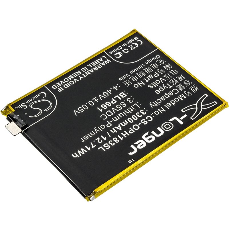 Li-Polymer Battery fits Oppo, a3, a3 dual sim, a3 dual sim td-lte 3.85V, 3300mAh Mobile & SmartPhone Cameron Sino Technology Limited