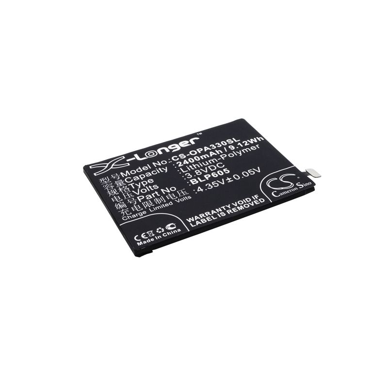 Li-Polymer Battery fits Oppo, a33, a33c, a33m 3.8V, 2400mAh Mobile & SmartPhone Cameron Sino Technology Limited