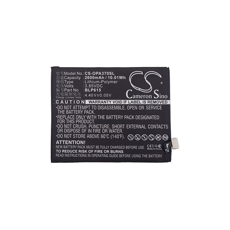 Li-Polymer Battery fits Oppo, a37, a37 dual sim td-lte, a37m 3.85V, 2600mAh Mobile & SmartPhone Cameron Sino Technology Limited