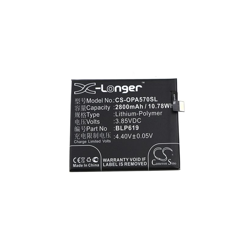 Li-polymer Battery Fits Oppo, A39, A39 Dual Sim, A39 Dual Sim Td-lte 3.85v, 2800mah Mobile & SmartPhone Cameron Sino Technology Limited