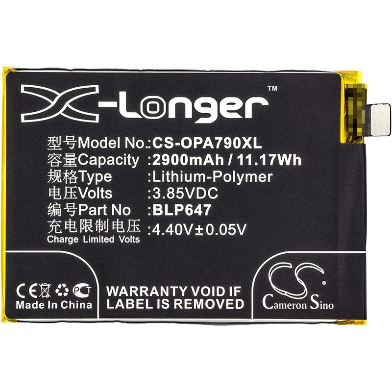 Li-Polymer Battery fits Oppo, a79, a79k, a79kt 3.85V, 2900mAh Mobile & SmartPhone Cameron Sino Technology Limited