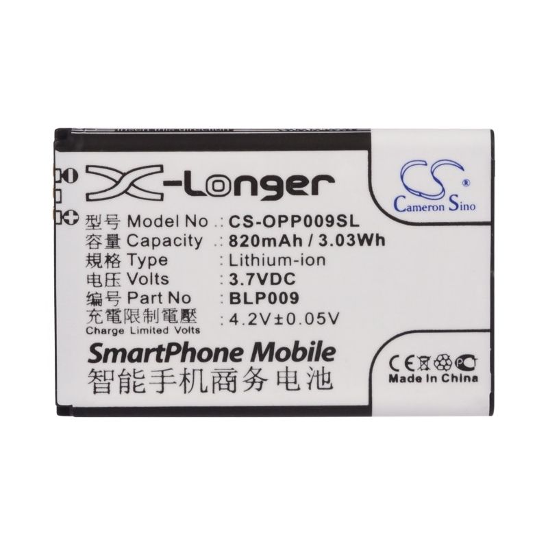 Li-ion Battery fits Oppo, a90 3.7V, 820mAh Communications Cameron Sino Technology Limited (Suspended)