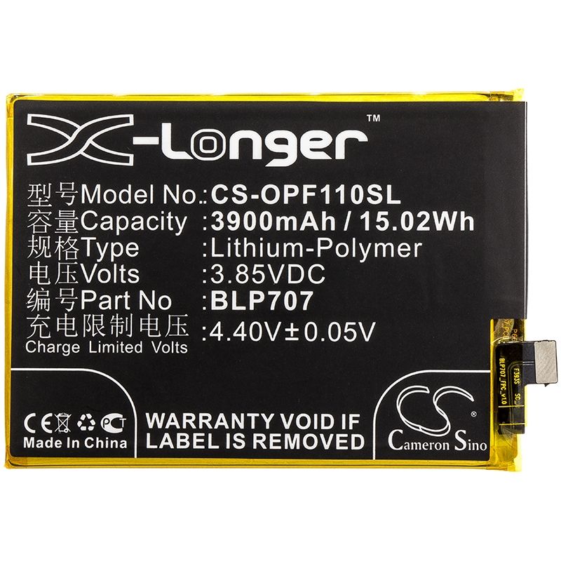 Li-Polymer Battery fits Oppo, cph1911, cph1913, f11 3.85V, 3900mAh Mobile & SmartPhone Cameron Sino Technology Limited