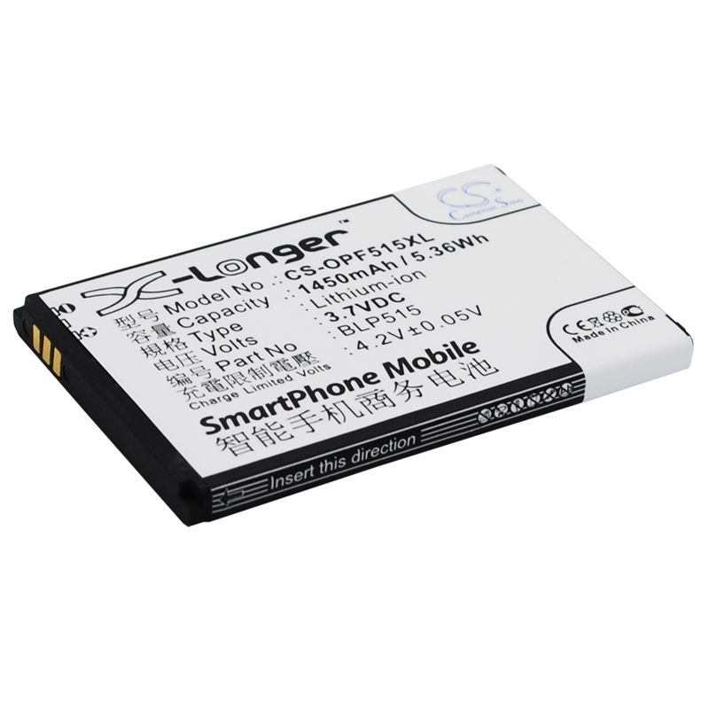 Li-ion Battery fits Oppo, f15, r801, t15 3.7V, 1450mAh Mobile & SmartPhone Cameron Sino Technology Limited