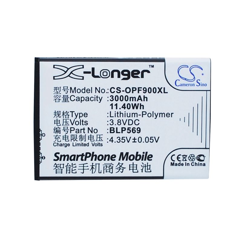 Li-polymer Battery Fits Oppo, Find 7, Find 7 Lite, Find 7a 3.8v, 3000mah Mobile & SmartPhone Cameron Sino Technology Limited