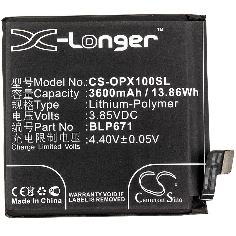 Li-Polymer Battery fits Oppo, find x, find x automobili lamborghini edition dual sim, find x dual sim 3.85V, 3600mAh Mobile & SmartPhone Cameron Sino Technology Limited