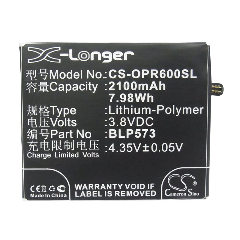 Li-Polymer Battery fits Oppo, n1 mini, n5111, n5116 3.8V, 2100mAh Mobile & SmartPhone Cameron Sino Technology Limited