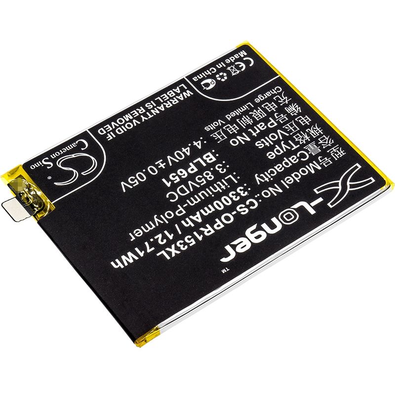 Li-Polymer Battery fits Oppo, paam00, paat00, r15 dme 4g+ 3.85V, 3300mAh Mobile & SmartPhone Cameron Sino Technology Limited