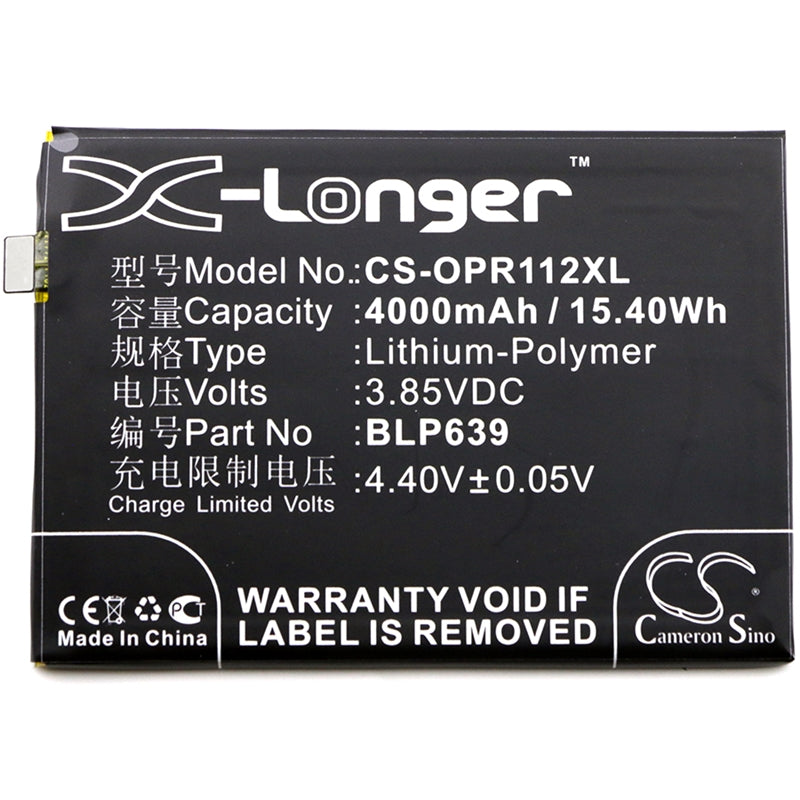 Li-Polymer Battery fits Oppo, r11 plus, r11 plus dual sim, r11 plus dual sim td-lte 3.85V, 4000mAh Communications Cameron Sino Technology Limited (Suspended)