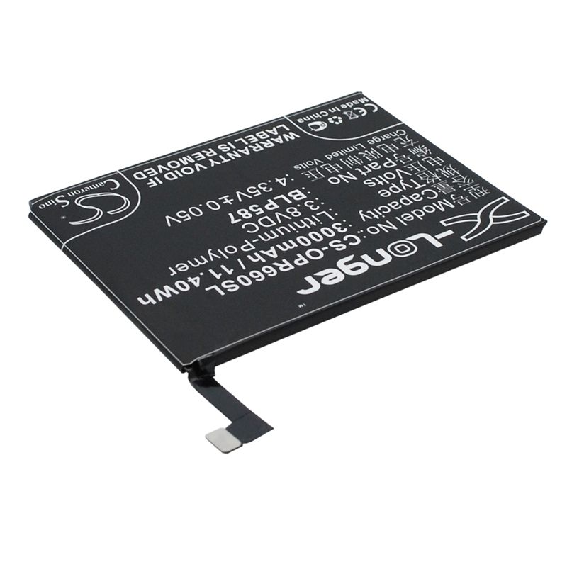 Li-Polymer Battery fits Oppo, r6607, u3 3.8V, 3000mAh Mobile & SmartPhone Cameron Sino Technology Limited