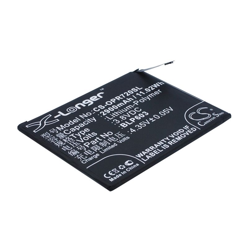 Li-Polymer Battery fits Oppo, r7s, r7sm, r7st 3.8V, 2900mAh Communications Cameron Sino Technology Limited (Suspended)