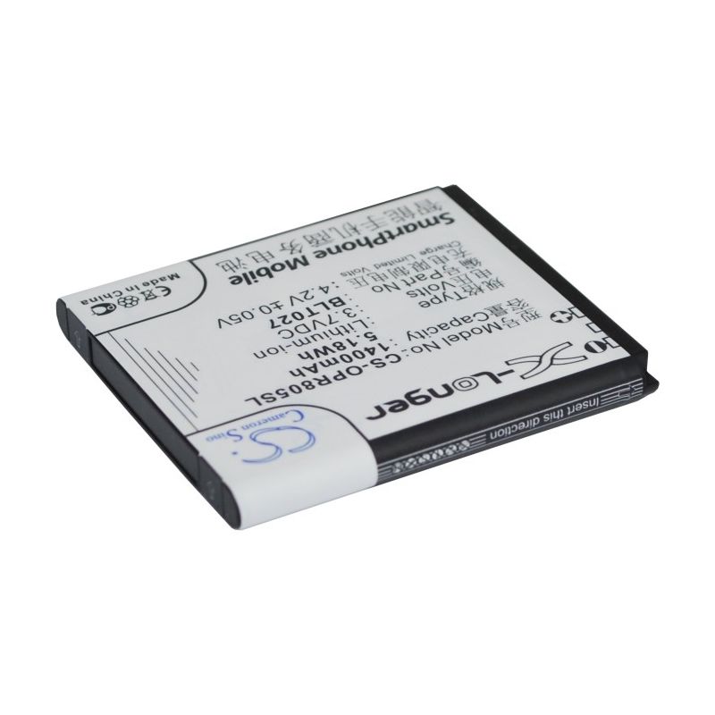 Li-ion Battery fits Oppo, r803, r805 3.7V, 1400mAh Communications Cameron Sino Technology Limited (Suspended)