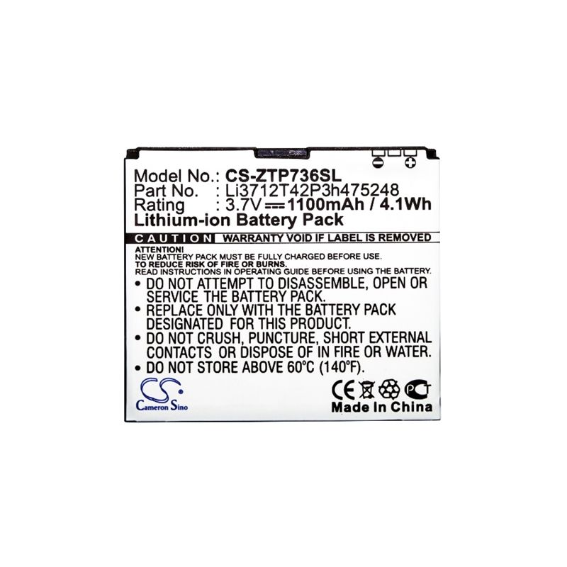 Li-ion Battery fits Orange, blade ii, blade s, p736v 3.7V, 1100mAh Mobile & SmartPhone Cameron Sino Technology Limited