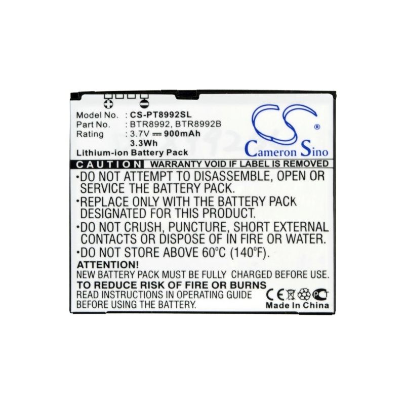 Li-ion Battery fits Pantech, cdm8992, cdm-8992, cdm8992vm 3.7V, 900mAh Mobile & SmartPhone Cameron Sino Technology Limited