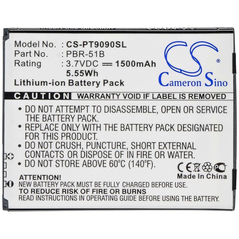 Li-ion Battery fits Pantech, discover, magnus, p9090 3.7V, 1500mAh Communications Cameron Sino Technology Limited (Suspended)