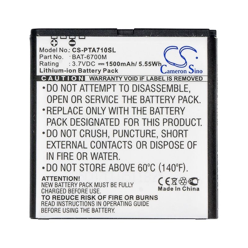 Li-ion Battery fits Pantech, im-a710, im-a710k, im-a730 3.7V, 1500mAh Communications Cameron Sino Technology Limited (Suspended)