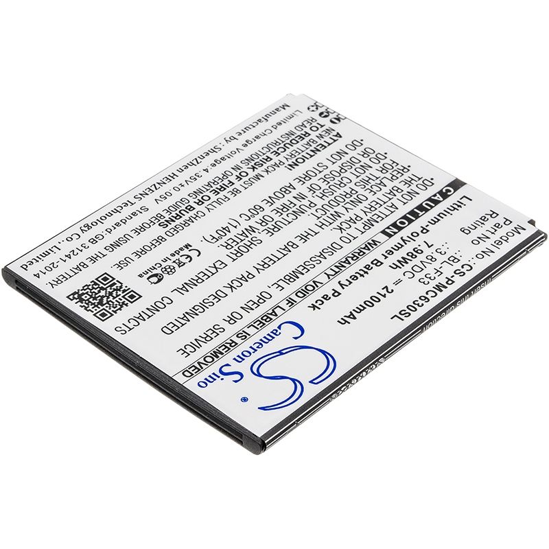 Li-Polymer Battery fits Phicomm, c630, c630lv, c630lw 3.8V, 2100mAh Communications Cameron Sino Technology Limited (Suspended)
