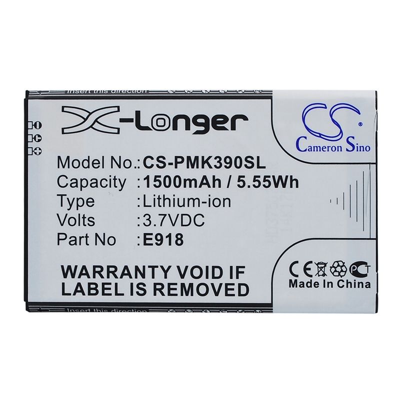 Li-ion Battery fits Phicomm, i310v, k390v 3.7V, 1500mAh Communications Cameron Sino Technology Limited (Suspended)