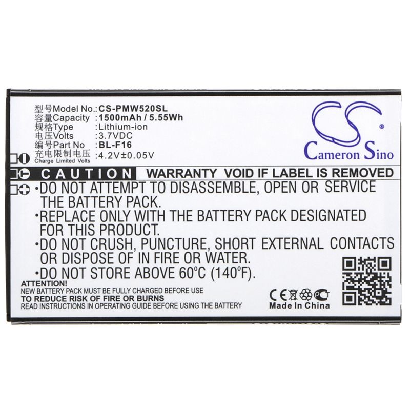 Li-ion Battery fits Phicomm, w520cn 3.7V, 1500mAh Communications Cameron Sino Technology Limited (Suspended)