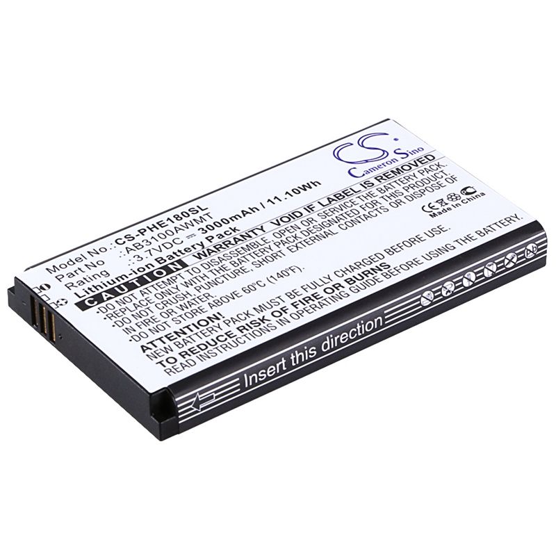 Li-ion Battery fits Philips, cte180bk, cte180bk/00, ctx1560 3.7V, 3000mAh Mobile & SmartPhone Cameron Sino Technology Limited