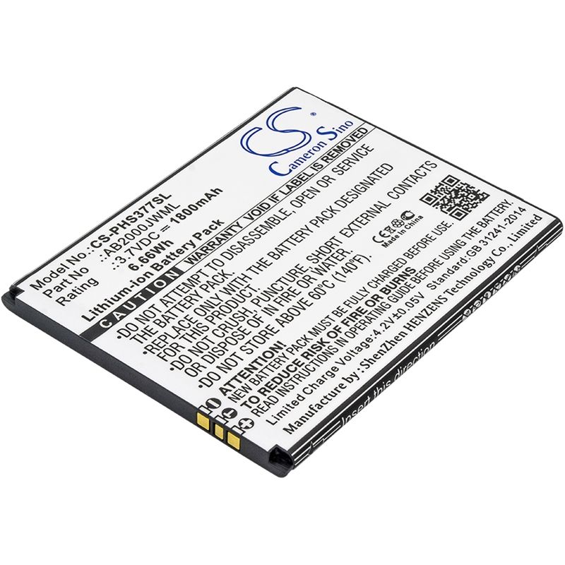 Li-ion Battery fits Philips, cts337, xenium s337 3.7V, 1800mAh Mobile & SmartPhone Cameron Sino Technology Limited