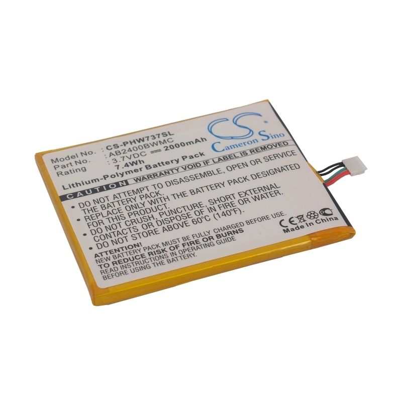 Li-Polymer Battery fits Philips, ctw737nay, xenium w736, xenium w737 3.7V, 2000mAh Mobile & SmartPhone Cameron Sino Technology Limited