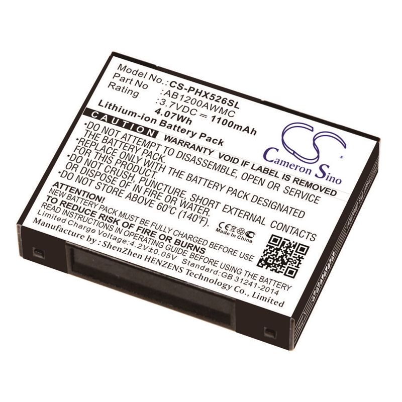 Li-ion Battery fits Philips, ctx526, xenium x526 3.7V, 1100mAh Mobile & SmartPhone Cameron Sino Technology Limited