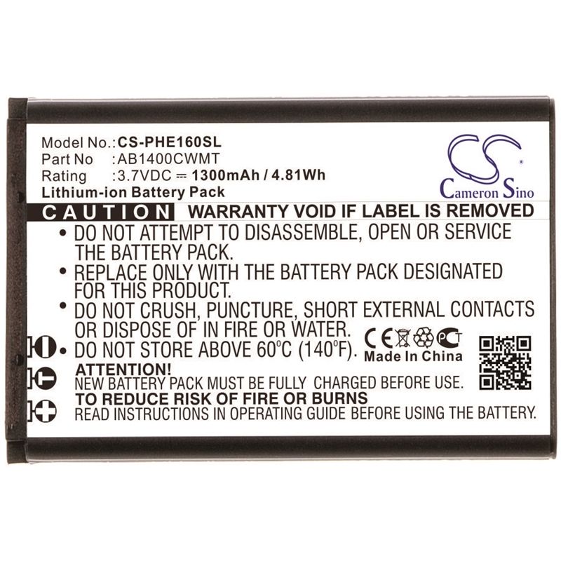 Li-ion Battery fits Philips, e160, xenium e160 3.7V, 1300mAh Mobile & SmartPhone Cameron Sino Technology Limited